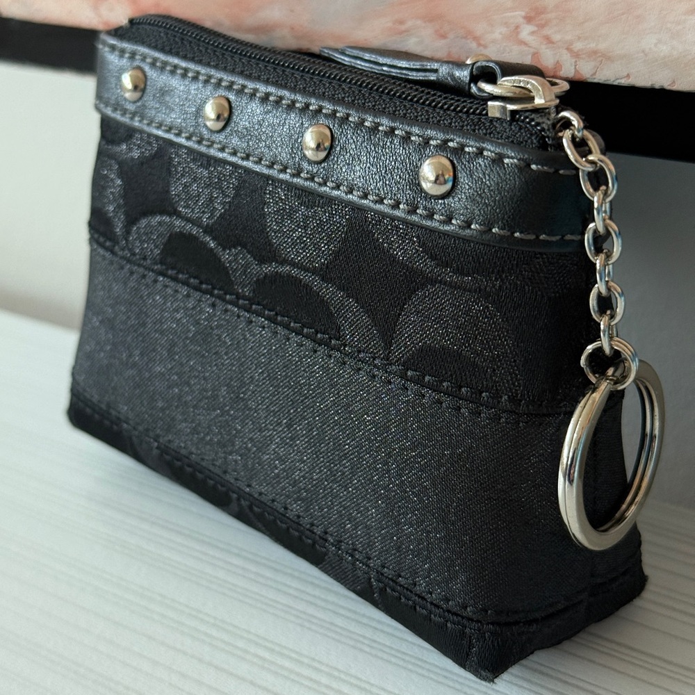 Coach Studded Lurex Coin Purse & Key Ring